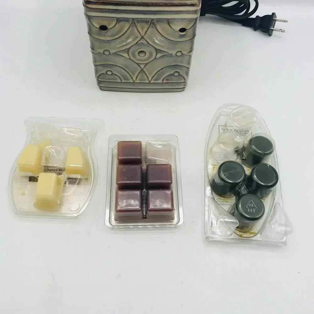 Scentsy LENORE Retired Blue Green Full Size Warmer DSW-LENO with Wax Tested